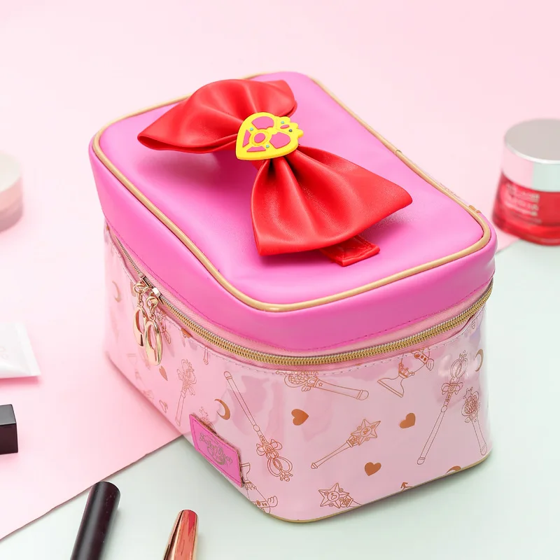 Moon Action Figure Women PU Leather Makeup bag Multifunction Ladies Wash Toiletry Travel Cosmetic Organizer Storage