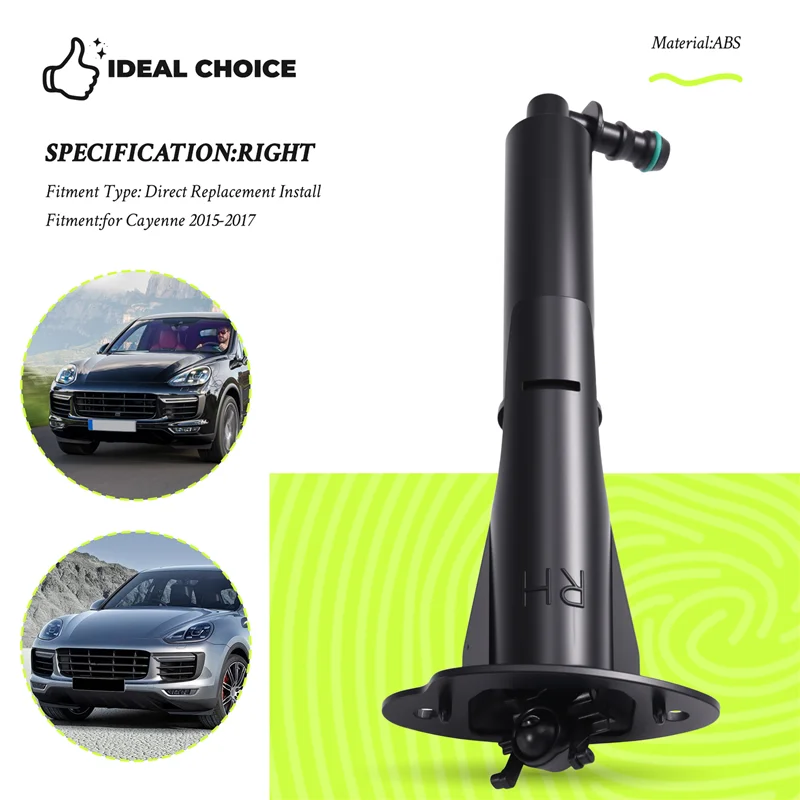 

ABQB-Spray Nozzle Water Headlight Nozzle For Porsche Cayenne 2015-2017 Car Replacement 95862816210 Sprayer Right