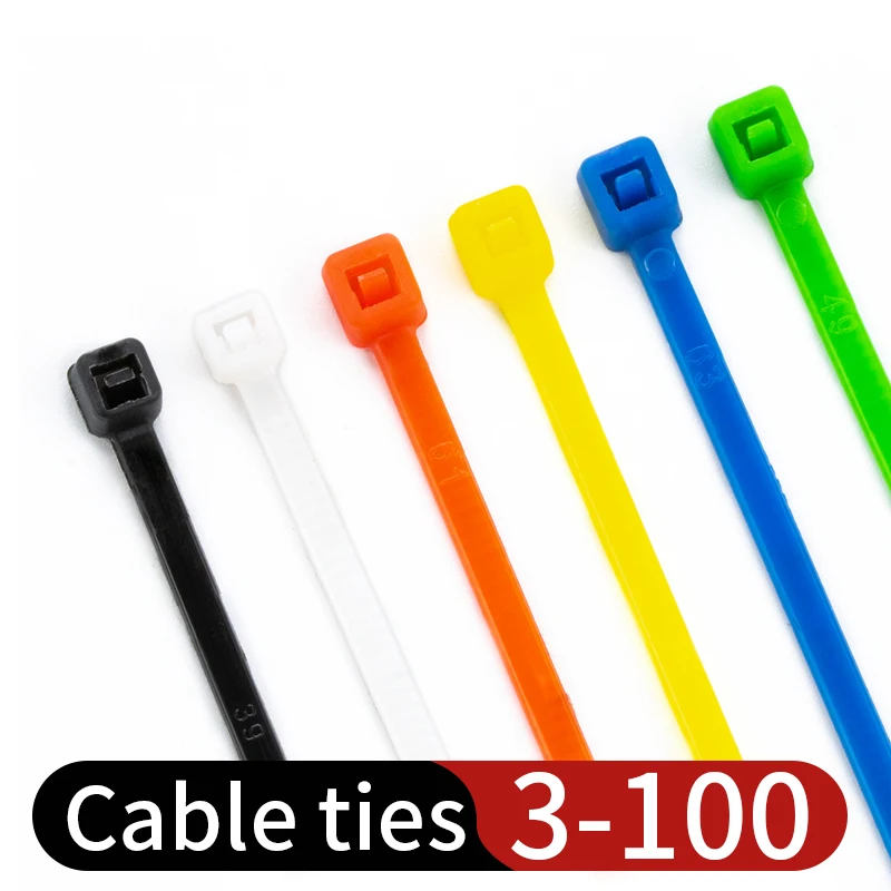 

CHFRPU 3x100 Multicolor adjustable self-Locking cable Ties Wire Durable fixed Zip Ties Reusable Cable management 1000pcs