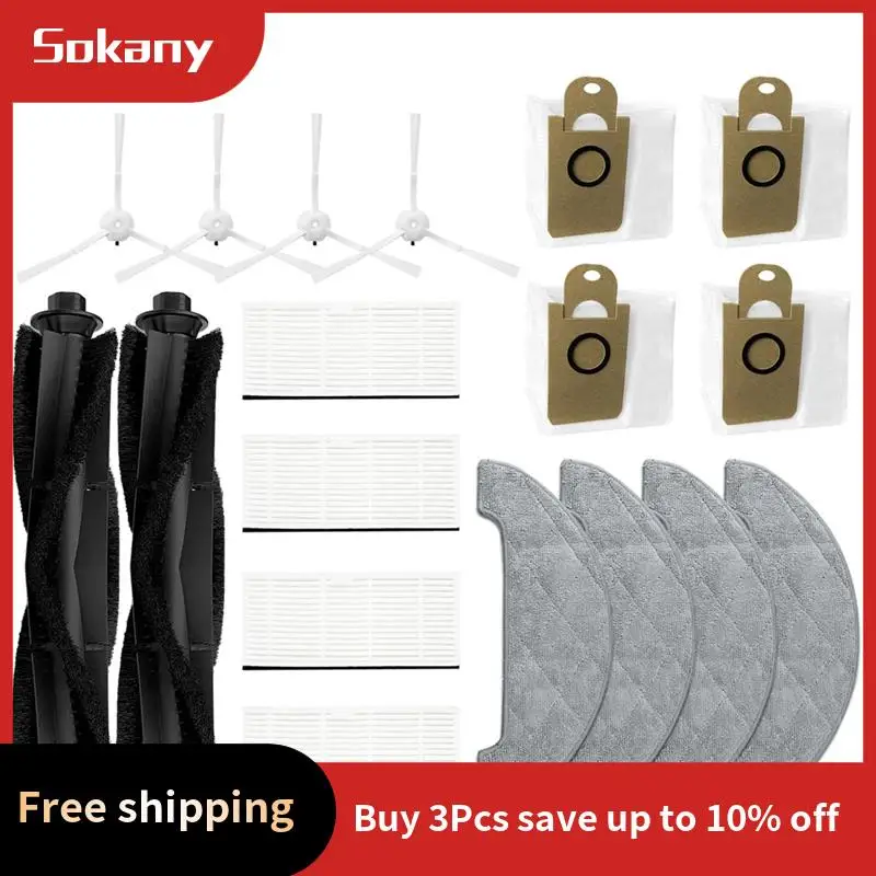 A68M-For Miwhole M8 Pro استبدال الملحقات أجزاء روبوت فراغ الأسطوانة الجانب فرشاة فلتر Hepa ممسحة القماش كيس لجميع الغبار