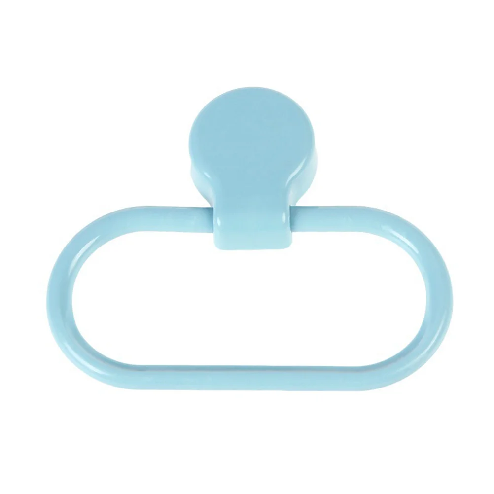 

Towel Holder Self-adhesive Rings Suction Cup Hooks Bathroom Rack White Hangers No Drilling Bracket