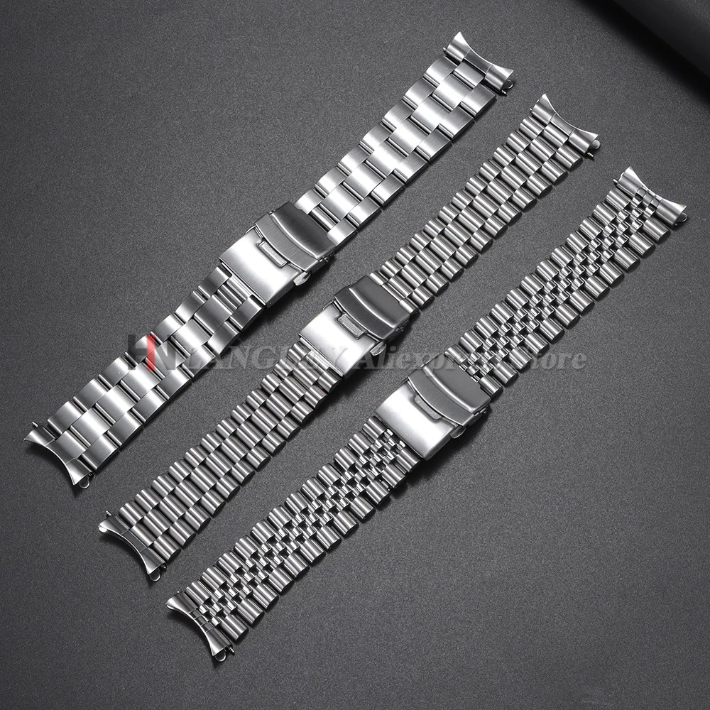 316L الصلبة الفولاذ المقاوم للصدأ حزام ل Seiko SKX007/009 ل اليوبيل ل أويستر سوار منحني نهاية ساعة ملحق 18/19/20/21/22 مللي متر