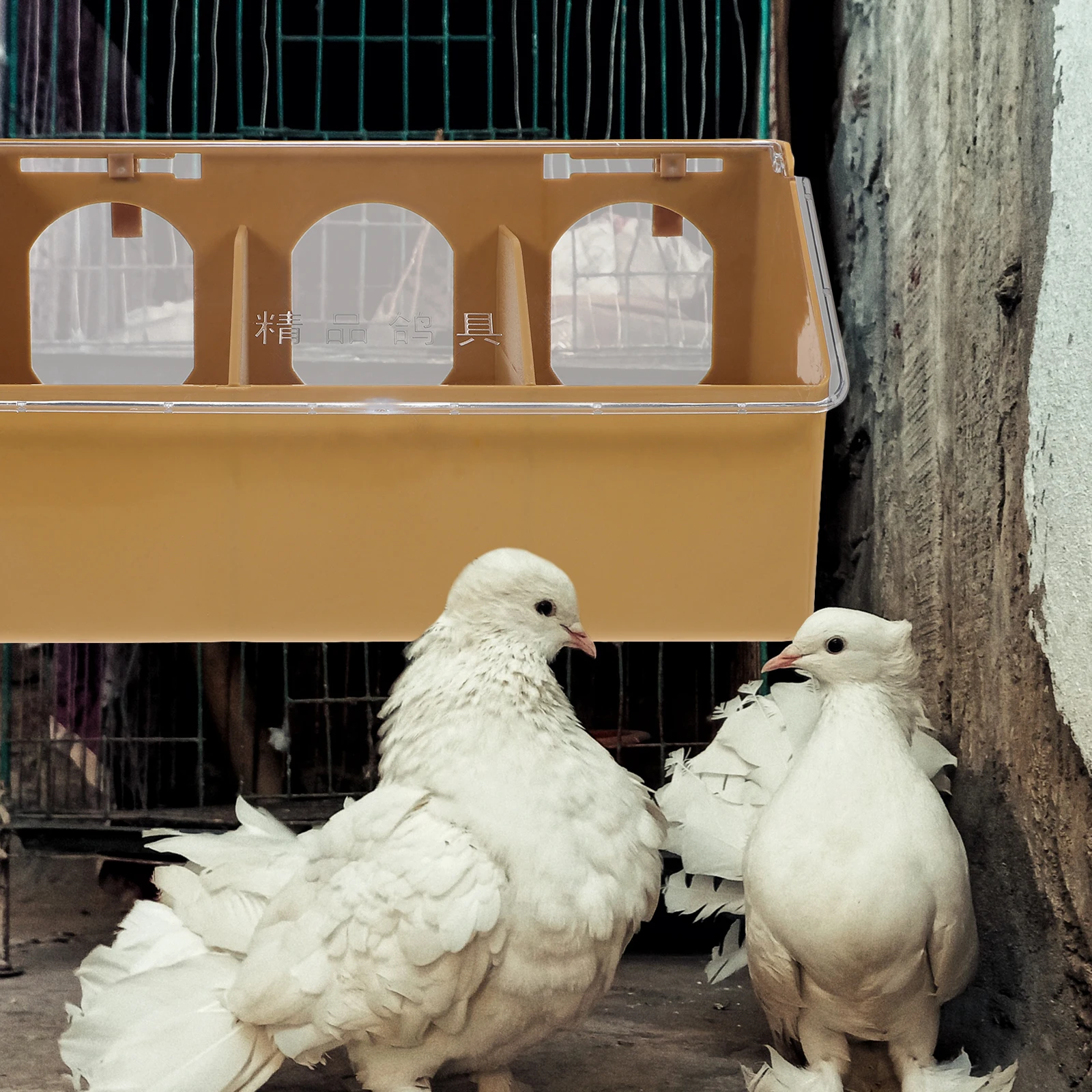 

Multifunctional Pigeon Feeder 3 Hole Hanging Box Large Capacity Durable Bird Cage Accessories Food Water Container