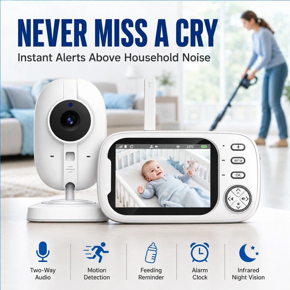Audio Detect Music - Monitor per Bambini con Schermo LCD