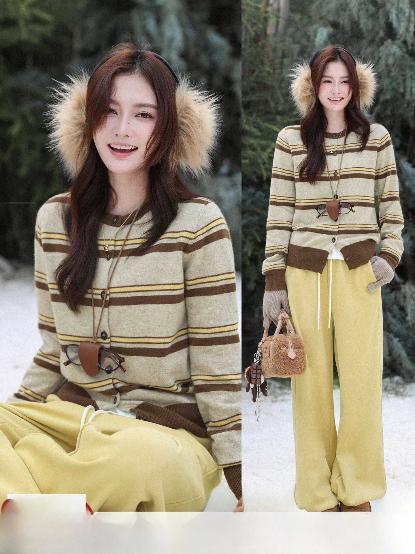 

Женский вязаный кардиган из 100% шерсти Ripe Plum, винтажный, с круглым вырезом, базовый слой, простая верхняя одежда, топ с цветными полосками