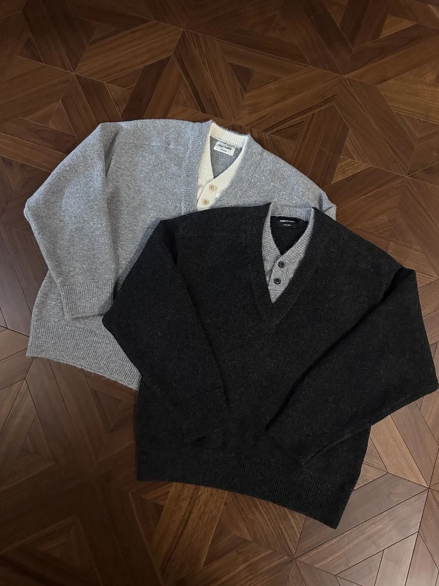 

Loose V-Ne Sweater Couple Hoodie Knittedwear Men Women Autumn Winter New Sle Casual Comfortable Breathable Anti-Uv