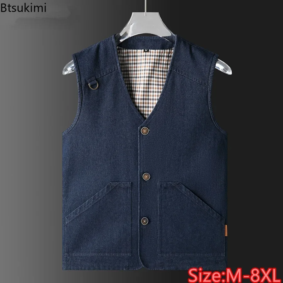 

Plus Size 8XL Men's Pure Cotton Vest Multi-pocket Design Loose Casual Outdoor Sport Fishing Vest Men Sleeveless Jacket Waistcoat