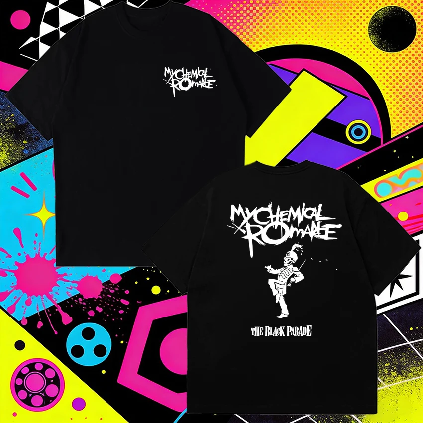 

Rock band My Chemical Romance Band Tour 2026 print T shirts Unisex vintage punk streetwear Men Women Cotton short sleeve T-shirt