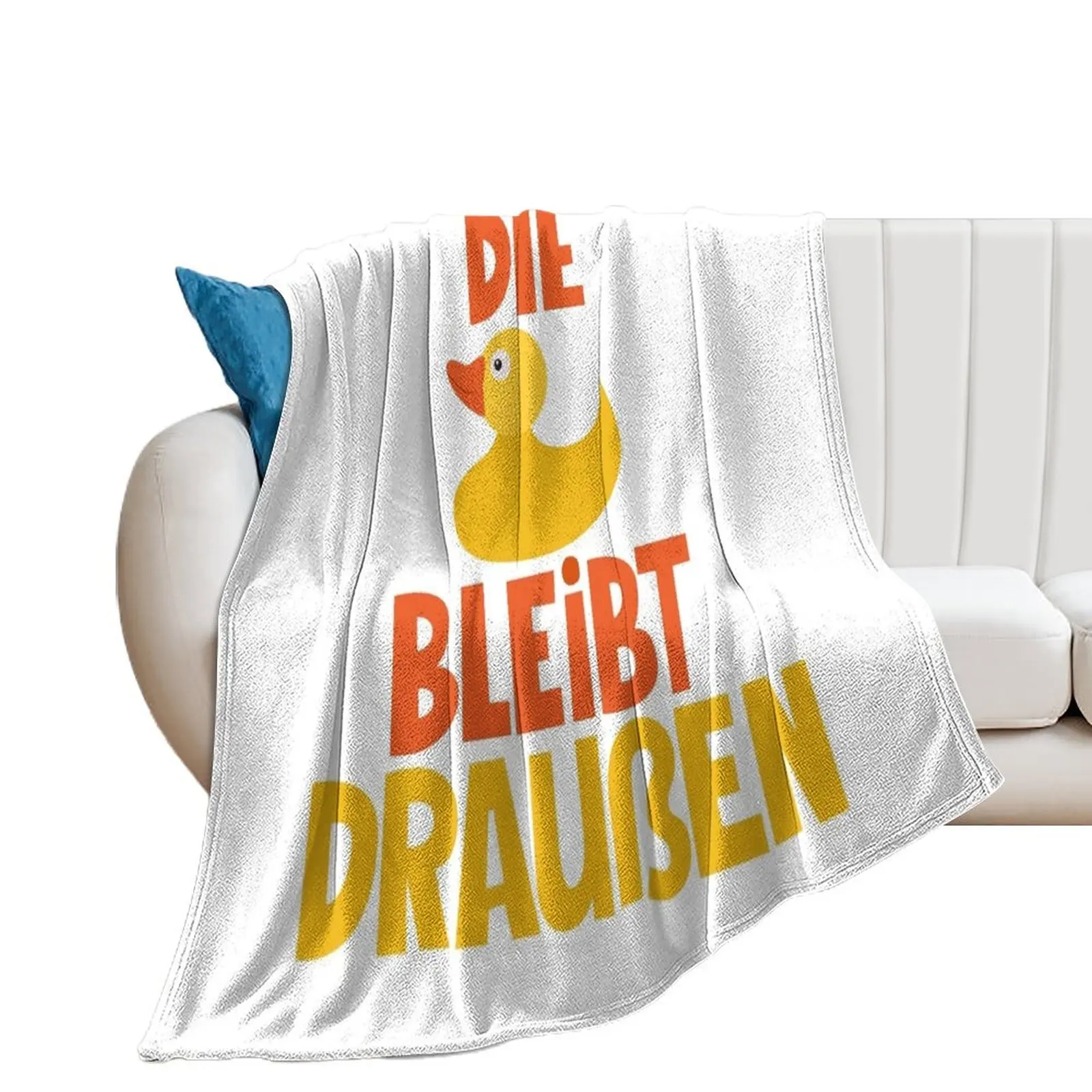 The duck stays outside - Loriot - TV Kult Throw Blanket blankets and throws Sofas Blankets