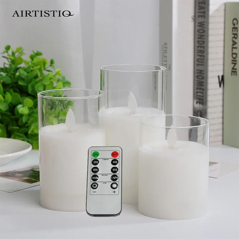 

Цвет слоновой кости на батарейках Танцующее пламя Светодиодные свечи Беспламенная мерцающая свеча на столбе с дистанционным управлением и таймером Светодиодные свечи