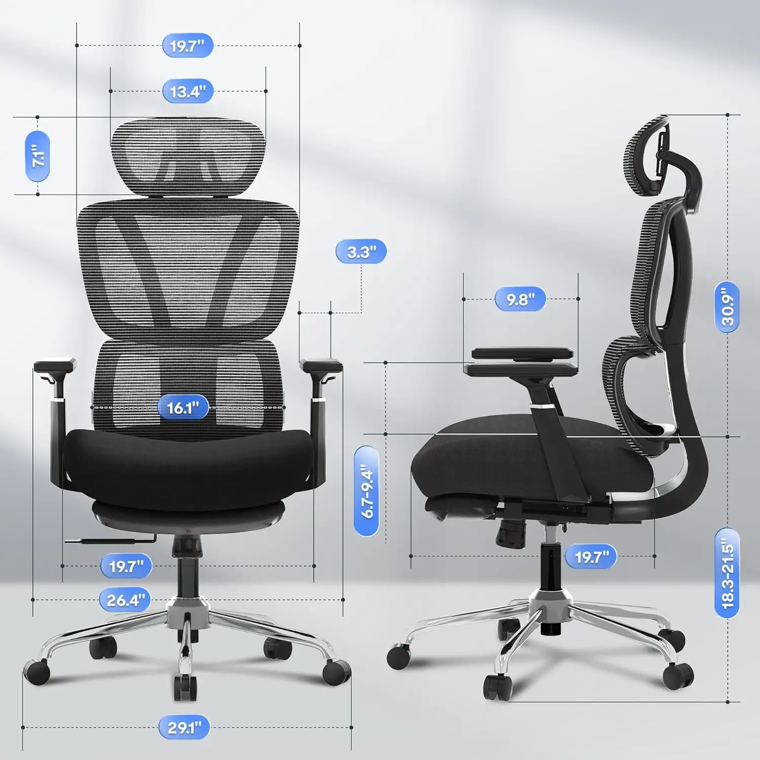 Flexispot Oc4 Plus Office Chair,Big And Tall Mesh Computer Desk Chair,Ergonomic Task Chair With Adjustable Lumbar