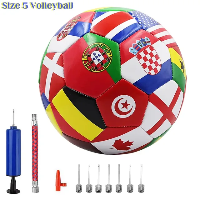 National Flag Printed Football Size 5 Official Match Soccer Ball PVC 2.7mm Thickened Team Training Ball for Outdoor Sports 2