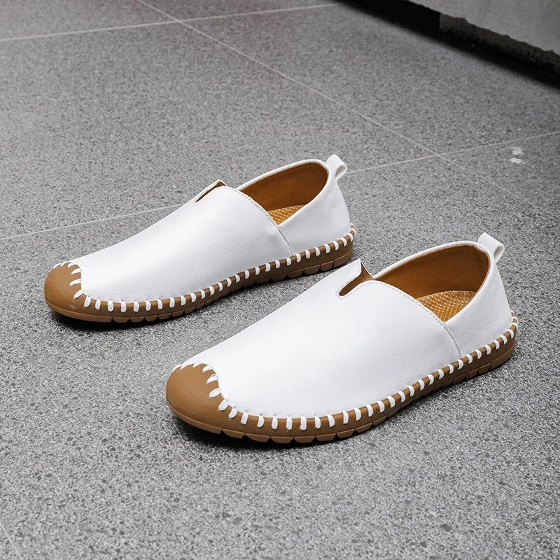 

Men's Comfortable Soft Sole Lightweight Non-Slip Loafers Summer Plus Size Leather Shoes Simple Oxford Sole Casual Shoes