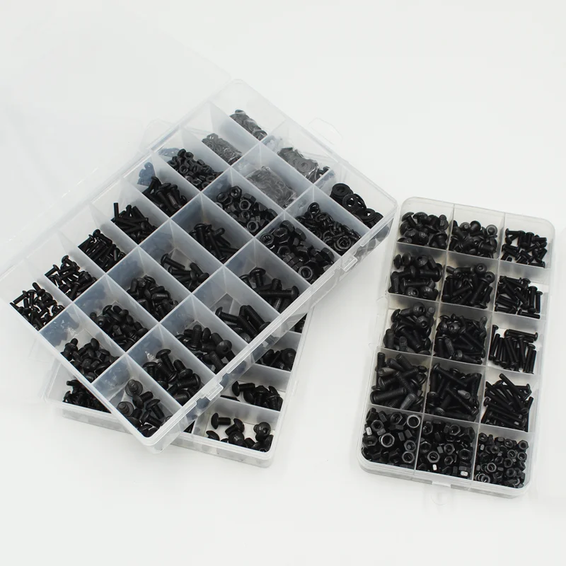 2510 bis 142 runder Sechskantschraubensatz M2 M2,5 M3 M4 M5 M6 Schwarz 10,9 Grade Innensechskant-Inbussantrieb Maschinenschrauben Bolzen ISO7 – Detail 2