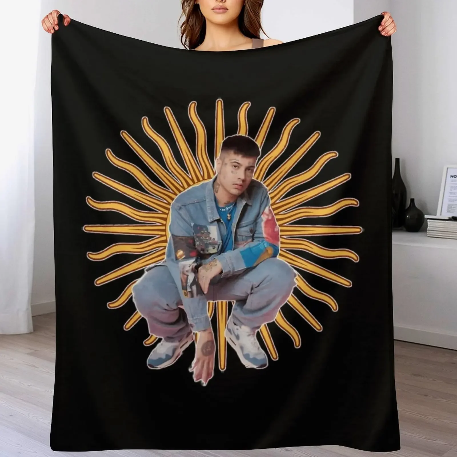 

Duki Throw Blanket funny gift Flannel Fabric Decorative Throw Beach Blankets