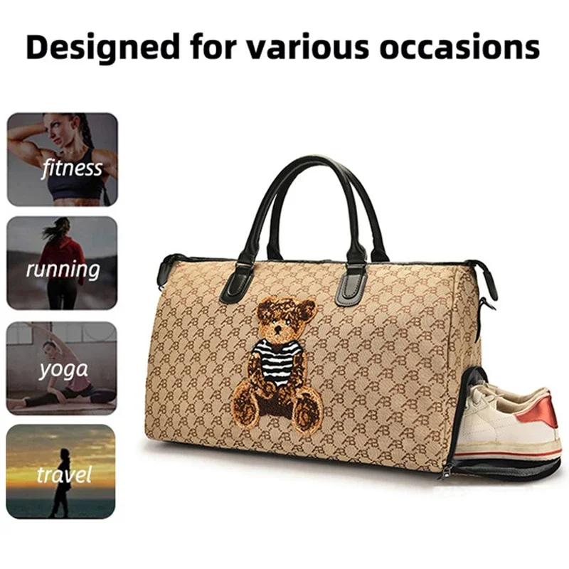 Fashion Travel Bag Traveling Luggage Zipper Storage Bag Carry-on Duffle Bag With Single Shoulder Strap For Short Trips Bussiness