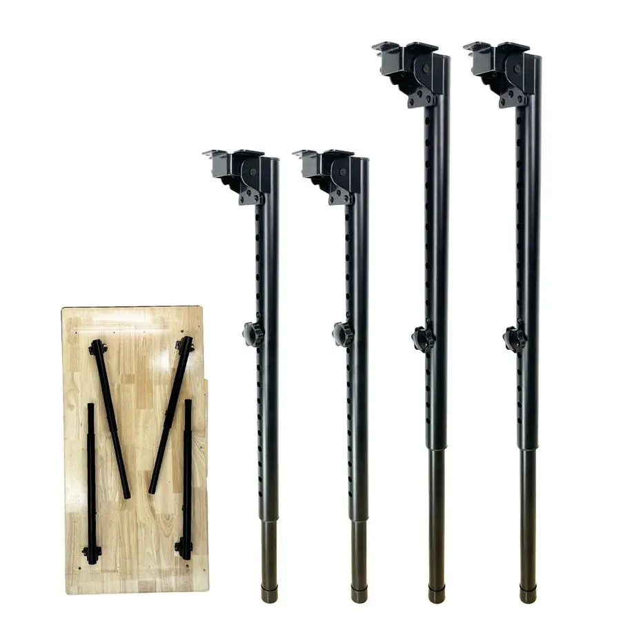 

Folding Adjustable Table Legs 21 to 35 inch, Metal Telescopic Storage Desk Legs for Outdoor Camper, RV, Coffee Dinner Table, Tab