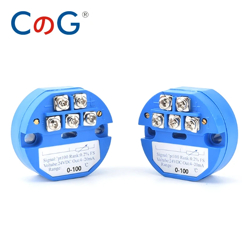 Integrated PT100 Temperature Transmitter Module 4-20mA Output DC24V Thermal Resistance RTD PT100 Temperature Sensor