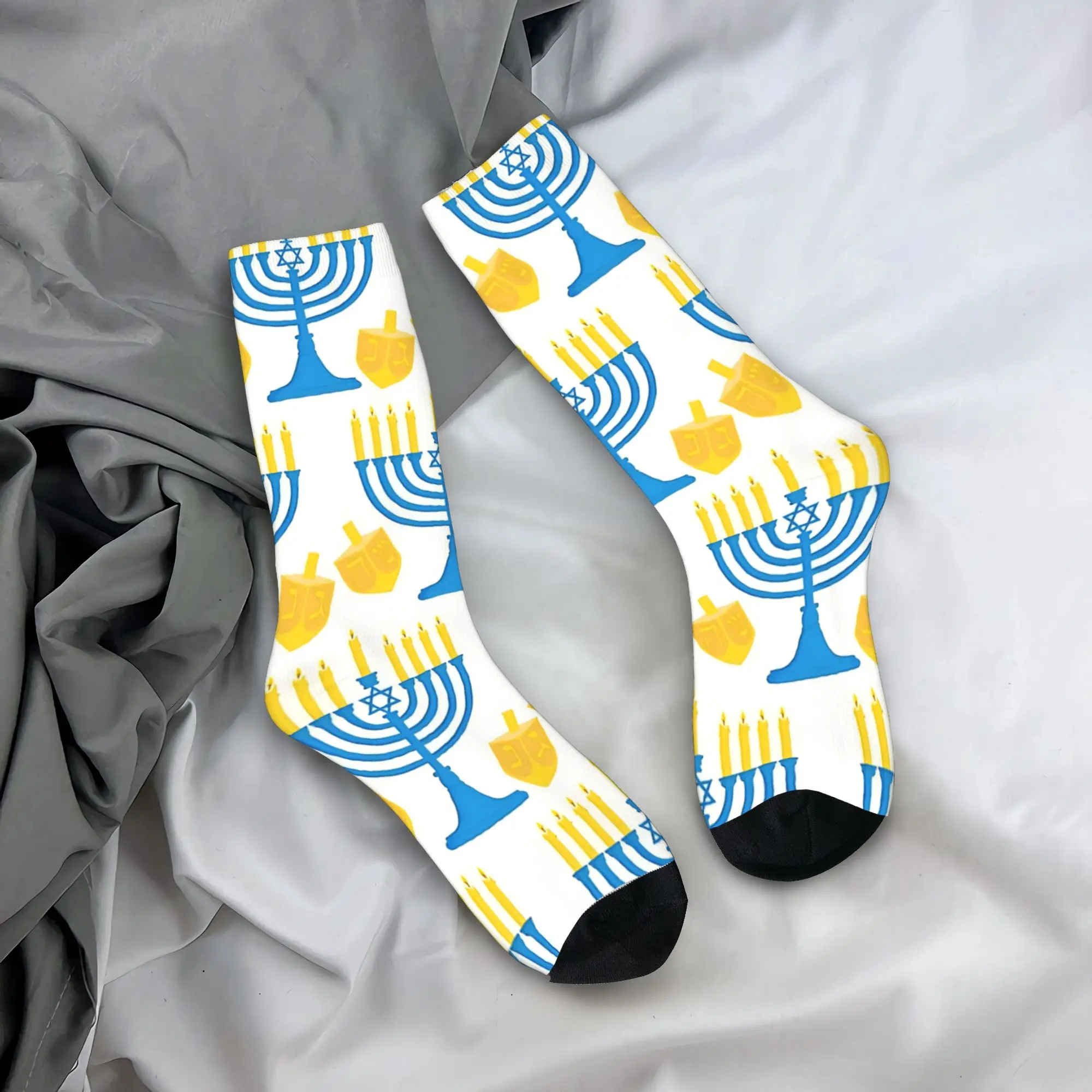 

Носки для Хануки, элегантные гольфы для женщин и мужчин, средней мягкости, для занятий спортом на открытом воздухе, осенние, на заказ, с защитой от пота