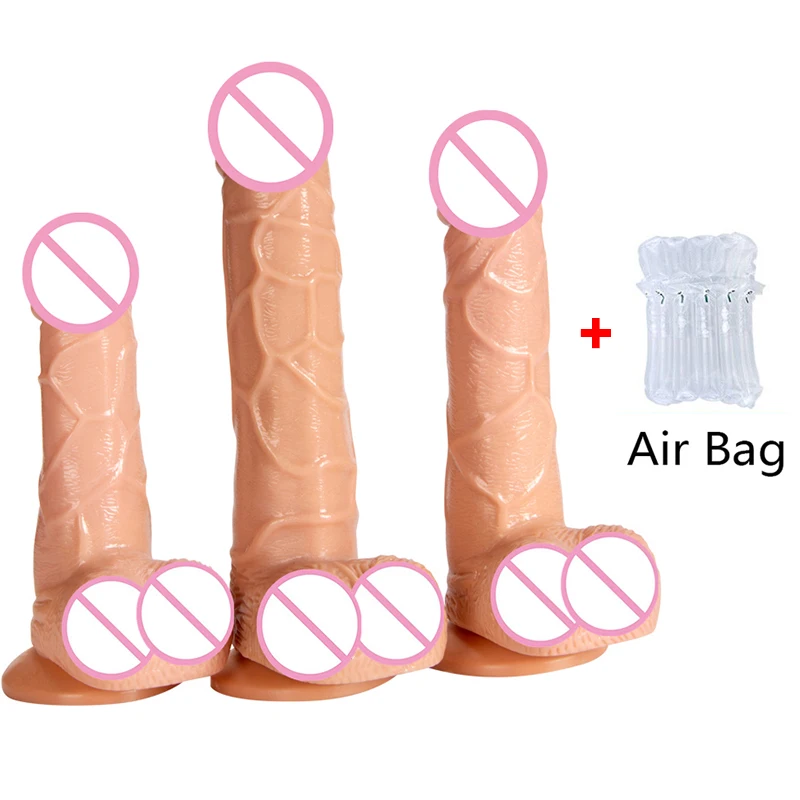 Huge Realistic with Suction Cup Soft Dildo Penis Small Anal Silicone Masturbators Butt Plug Toys for Women Ring Cock Female