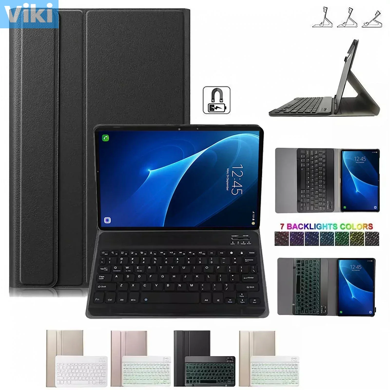 Casing untuk Samsung Galaxy Tab A Casing 10.1 Inci, Penutup Keyboard untuk Samsung Galaxy Tab A 10.1 Inci 2016 SM-T580 T585