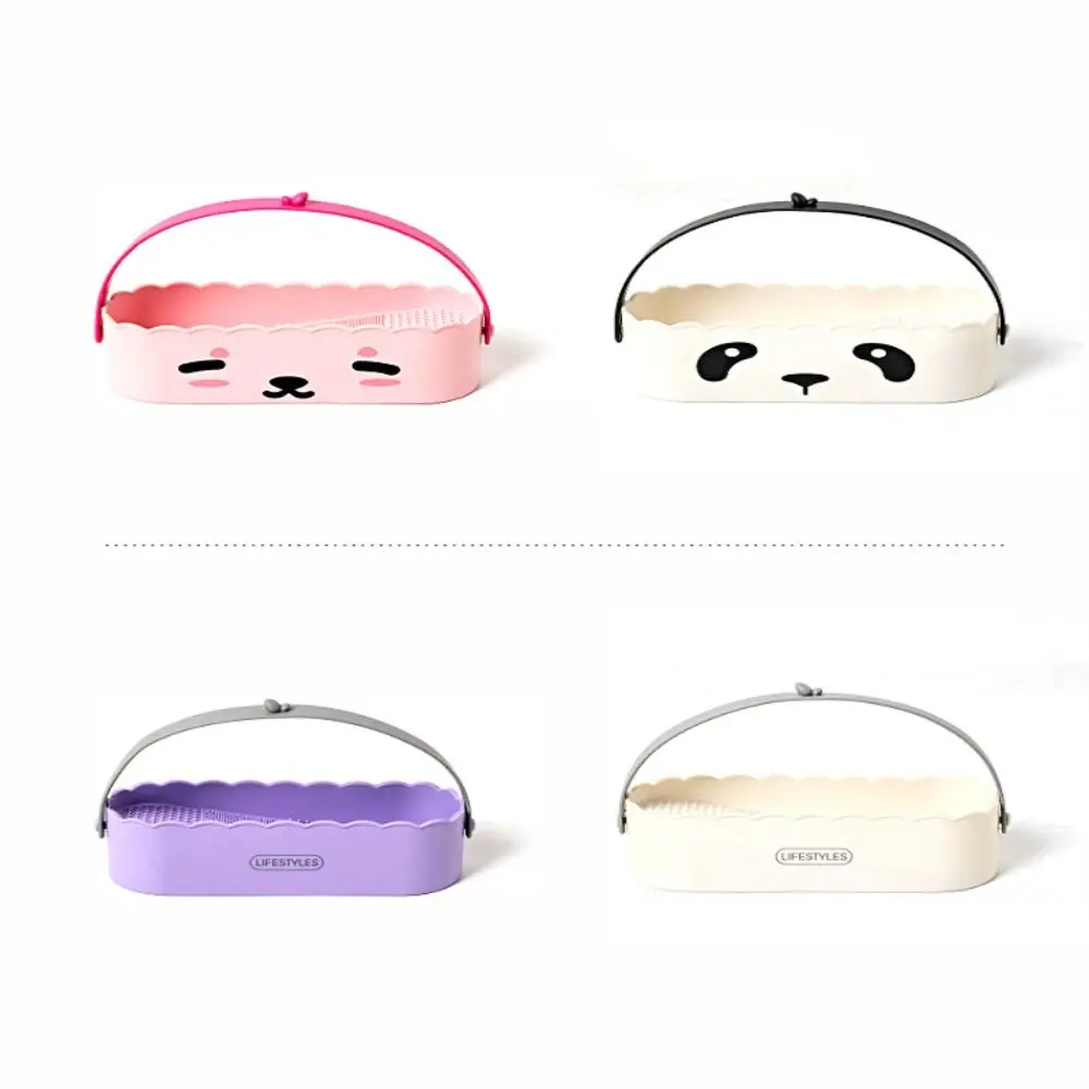 Rubber Makeup Brush Cleaner Panda Sponge Makeup Brush Cleaning Box Storage Box Portable Cosmetic Brush Drying Tool Cosmetic Tool