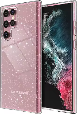 Glitter Sparkle Clear Phone Case For Samsung Galaxy S23 S22 Ultra 5G S21 Plus S20 FE A53 A52 A52S A51 Note 20 Cover Accessories