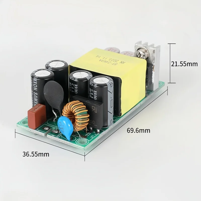 AC 220V to DC12V3A 24V6A72W GaN power supply 94% high efficiency high temperature resistance small volume DC power supply board