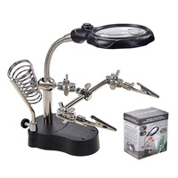 MG16126-A Welding Auxiliary Clip Soldering Iron Welding Stand Station With LED Clip Welding Magnifier Magnifying Glass Bracket