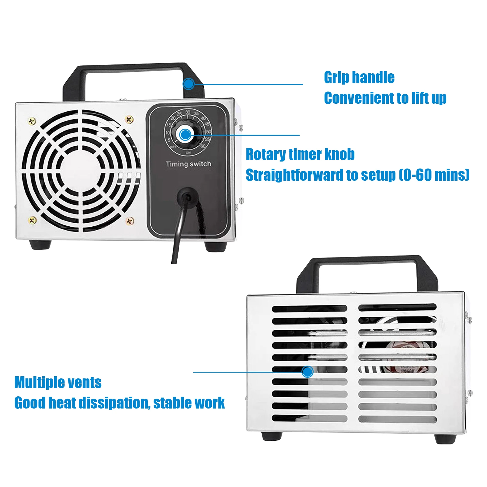32g/h Ozone Generator Ozone Machine O3 Air Purifier Air Deodorizer for Home Kitchen Office Car 28g/h 110V 220V