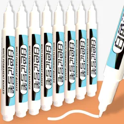 1Pc 0.7/1.0/2.5MM White Permanent Marker Pen Waterproof Painting Marker For Wood Rock Plastic Glass Stone Metal Art Supplies