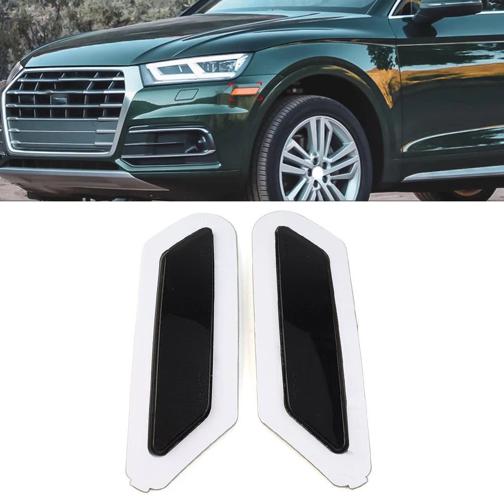 Black Car Front Bumper Reflector Indicator Side Marker Lamp Turn Signal Light For Audi Q5 SQ5 2018 2019 2020