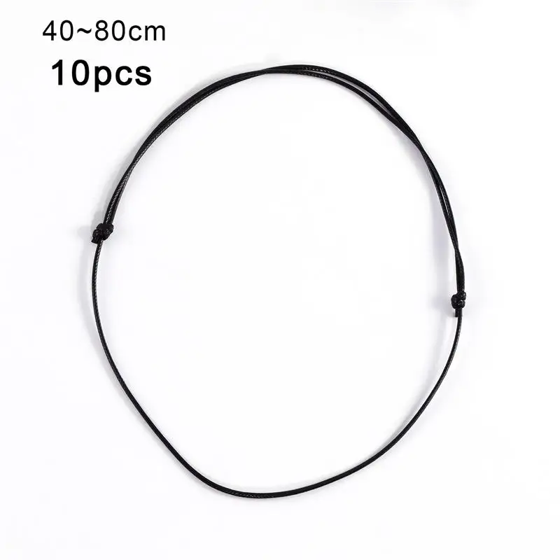 Adjustable Black Braid Wax Cord for DIY Pendant Necklace