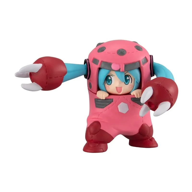 Bandai Original Gashapon GUNDAM Hatsune Miku figura de Anime cangrejo diablo rojo figuras de acción de juguete para niños niñas regalo modelo adornos