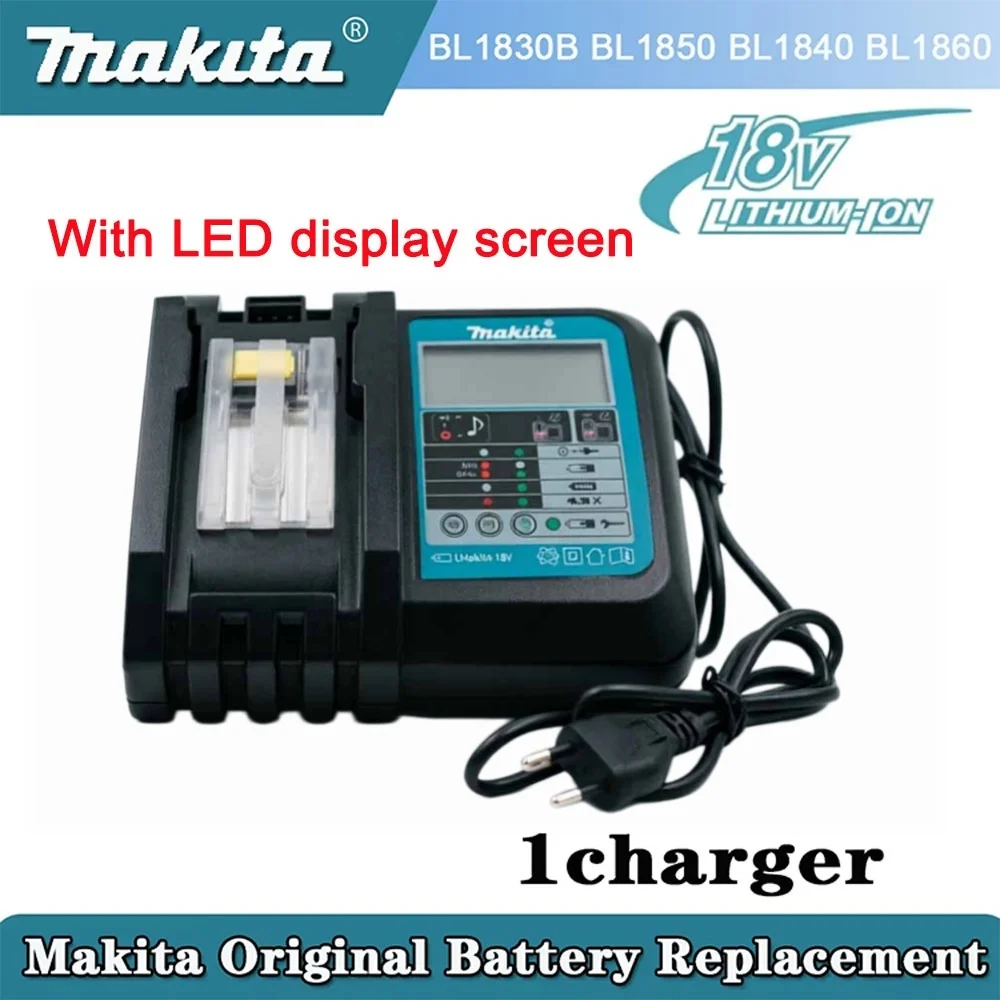 With LED Display Makita Original DC18RC Li-ion Battery Charger 14.4V 18V Bl1830 Bl1430 Dc18Ra Electric Power DC18Rct 3A Charging
