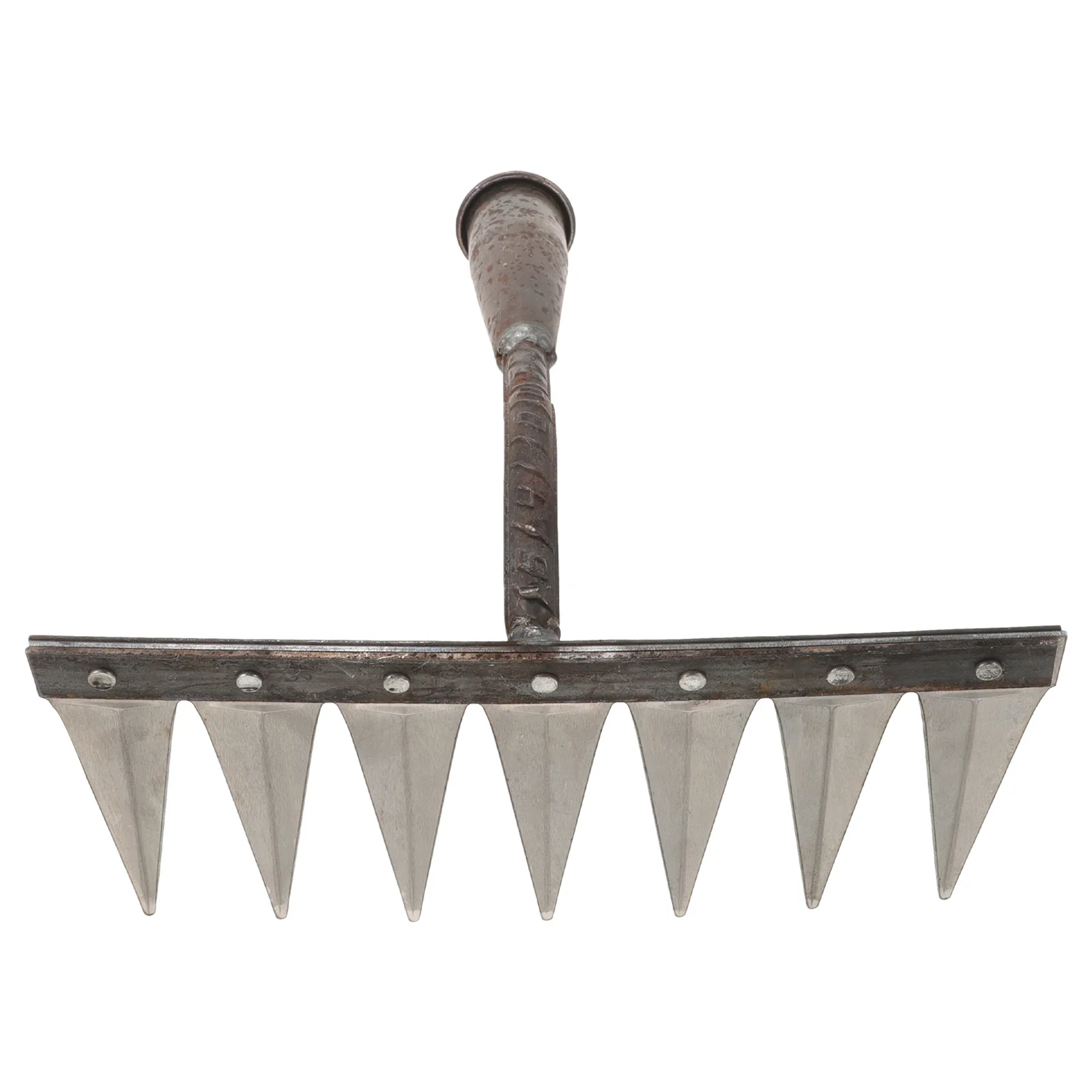 

Small Garden Hand Rake Steel Durable Lightweight Anti Slip Handle for Digging Weeding Soil Loosening Rakes for Lawns