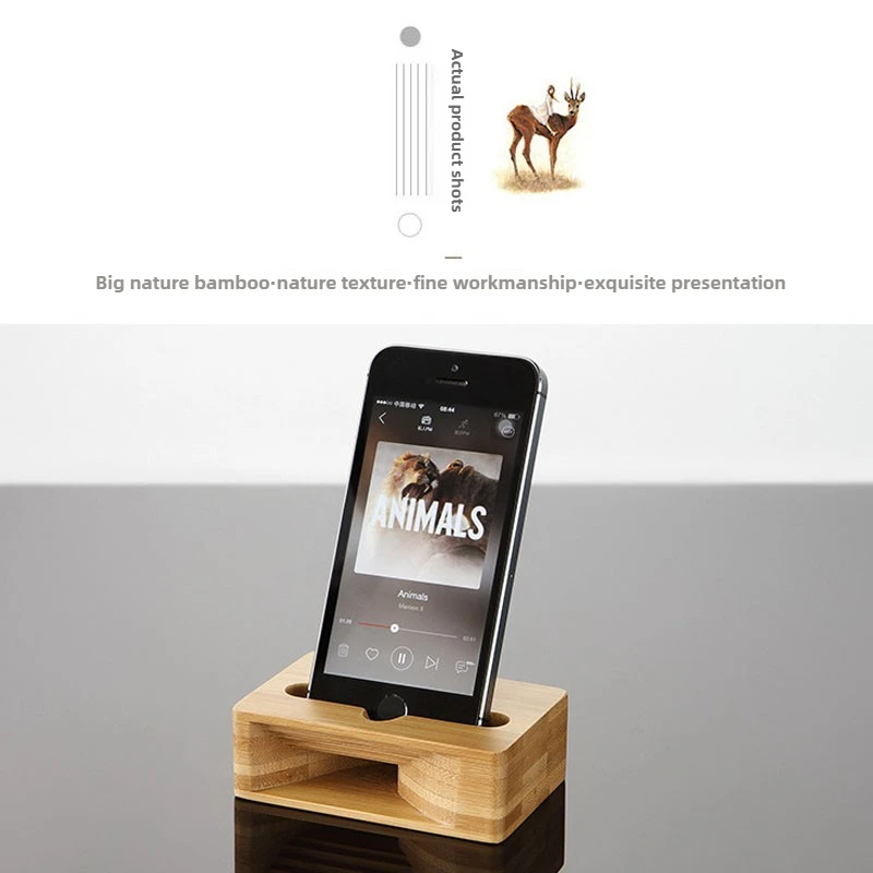 단단한 나무 미니 휴대용 전화 증폭기 범용 물리적 스피커 스탠드