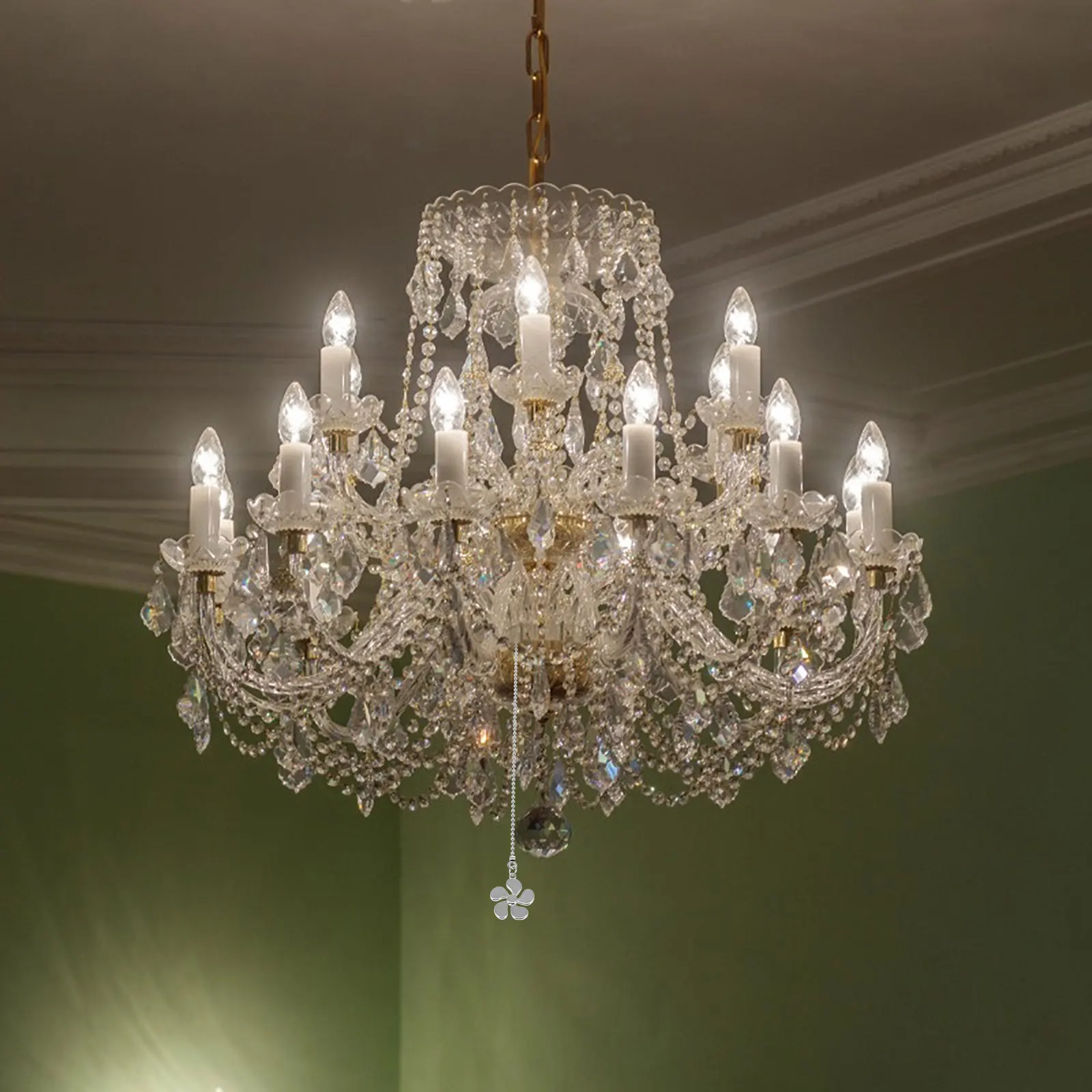 

2pcs Fan Pull Chain Ceiling Fan Pendant Zinc Alloy Durable Color Fade Resistant Replacement For Ceiling Light Chandelier Chain