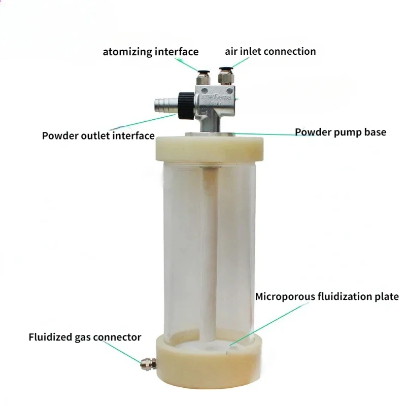 Experimental/Test Electrostatic Powder Coating Cup Hopper with powder Injector Paint Barrel spray painting equipment