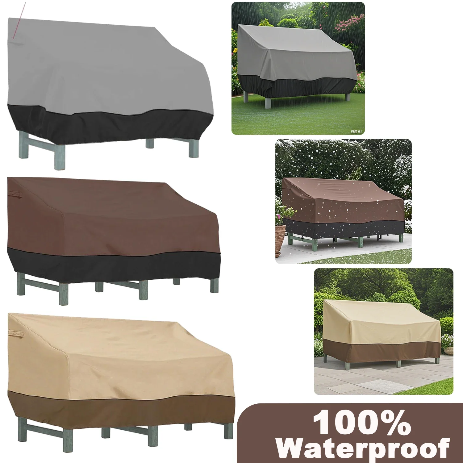 

210D 100% Waterproof Outdoor Garden Heavy-Duty Sofa Cover Furniture Protector Patio Benchs Table Rain Protector Cover옥외 가구 방진 덮개