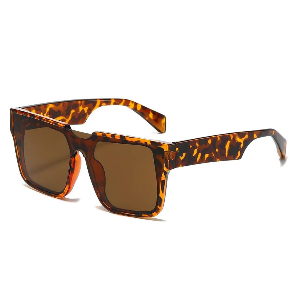 

New Luxury Leopard Gradient Square Integrated Women Sunglasses Brand Design Personalized Sunshade Cycling Men Sun Glasses UV400