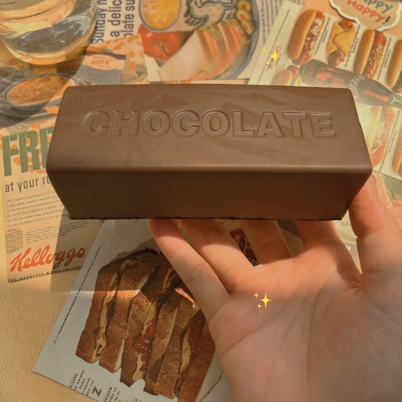 Barra de Chocolate blanda para apretar, juguete adhesivo de comida con sabor a leche simulada, alivio del estrés suave, juguete antiestrés de crecimiento lento, regalos para amigos
