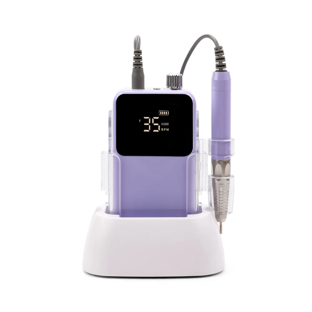 Rechargeable Desktop Nail Drill Machine With Base 35000RPM Manicure Electric Nail File Pedicure Cordless Manicure Pedicure Tool