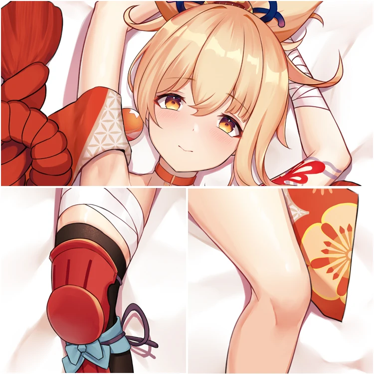 Game Anime Genshin Impact Yoimiya Sexy Loli Girl Dakimakura Hugging Body Pillow Case Otaku Pillow Cover Bedding Decor DMJSW