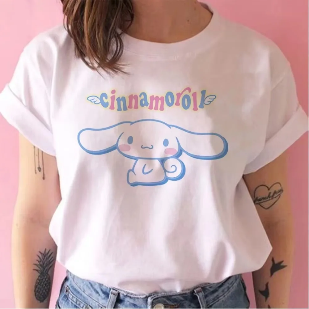 

MINISO Y2k Cinnamoroll T Shirt Women T-shirt Clothes Kawaii T-shirt Short Sleeve Tops Tee Women Printing Cartoon Clothes