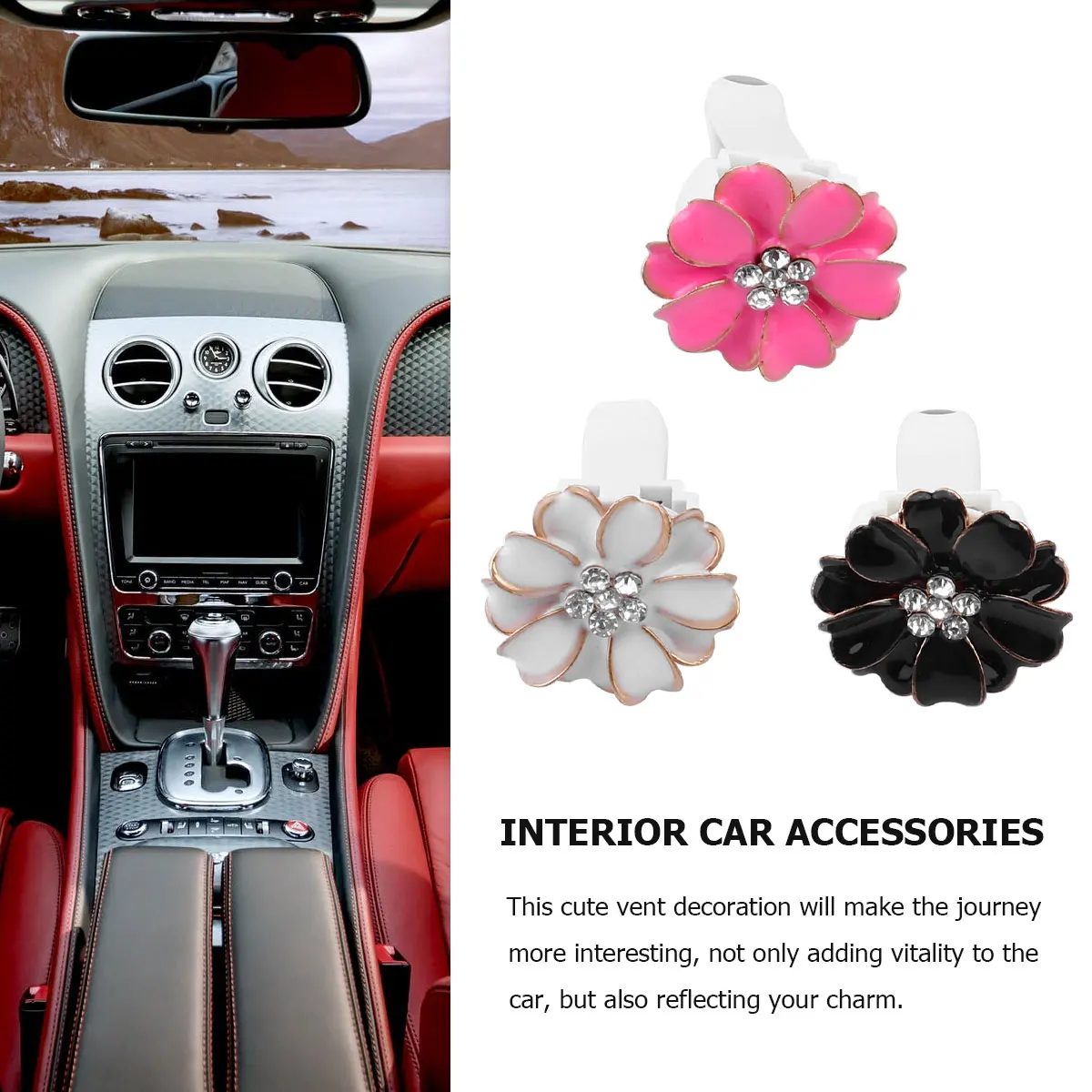 

3 pcs Car Air Freshener Vent Clips Flower Shape Fragrance Accessories Eco-Friendly Interior Car Decorations Aromatherapy Durable