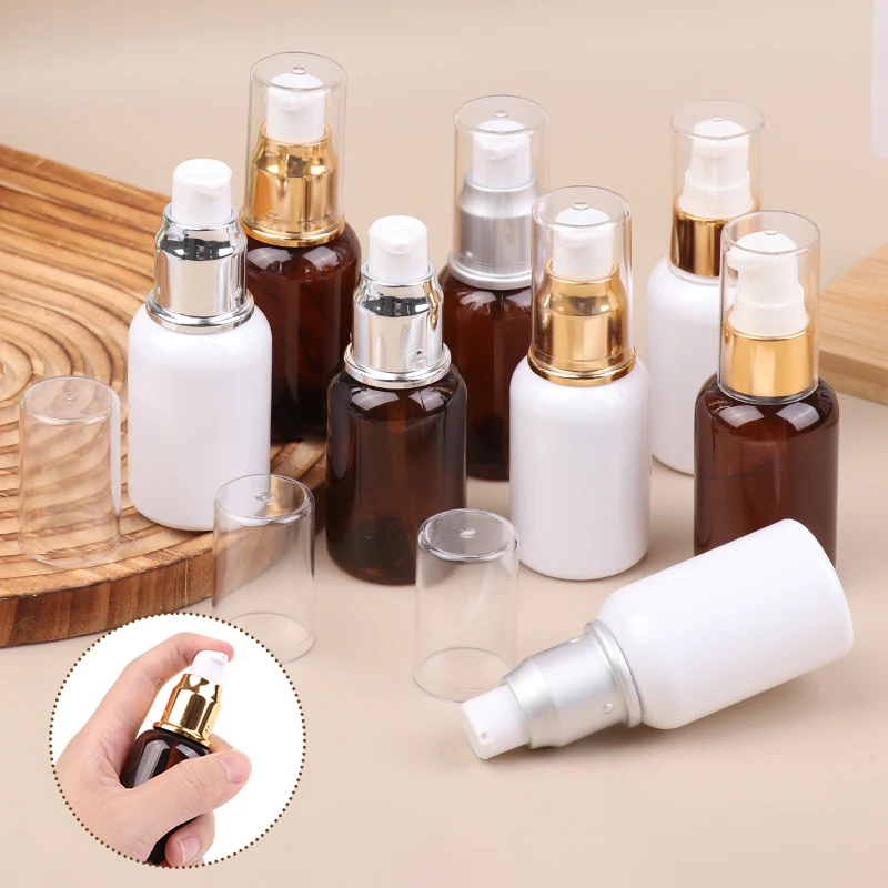 50 مللي السفر الأبيض زجاجة محلول فارغة المحمولة عينة زجاجة مضخة التجميل إعادة الملء الحاويات هلام الاستحمام كريم الجسم حزمة