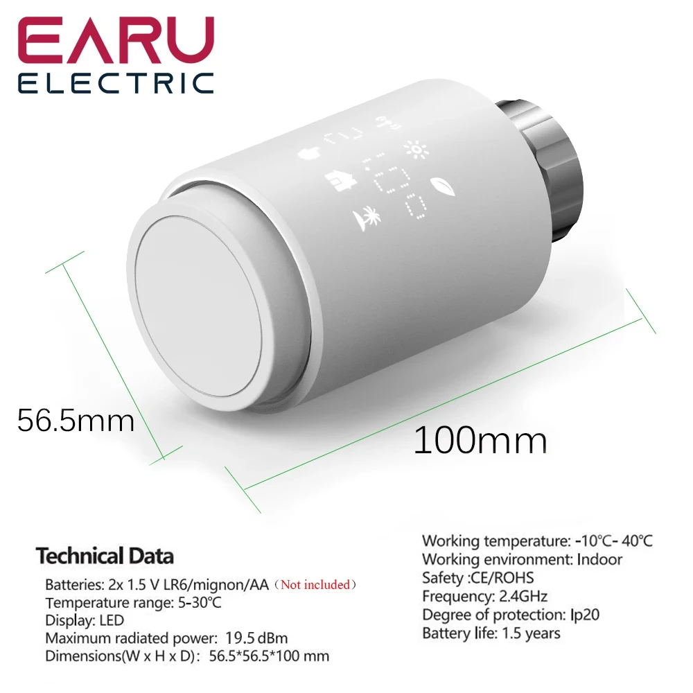 Actuador de radiador inteligente Tuya WiFi TRV válvula termostática programable aplicación remota controlador de temperatura compatible con Alexa