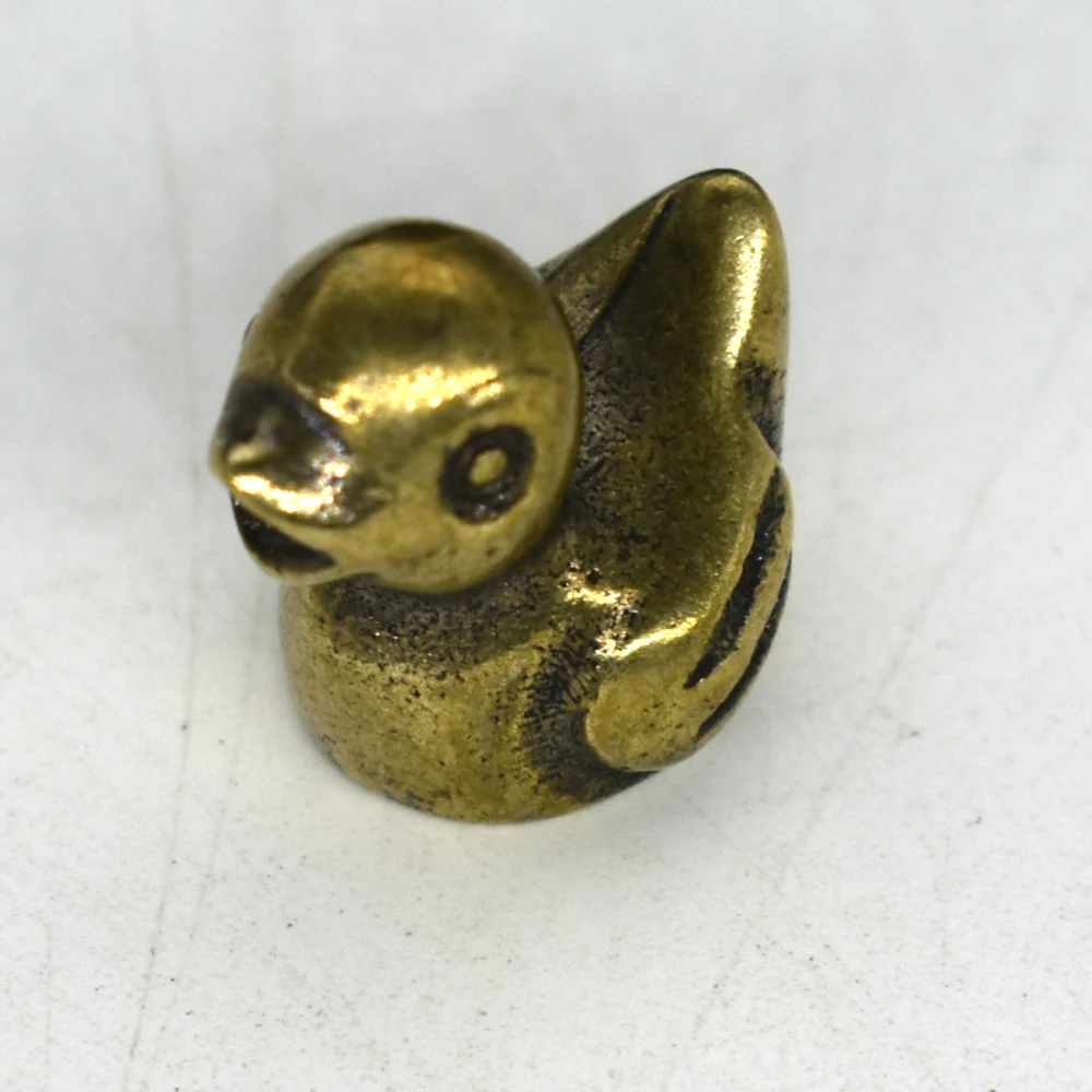 

Brass Duck Tea Pet Figurine Antique Copper Craft Decoration Cute Duck Car Ornament Small Collectible