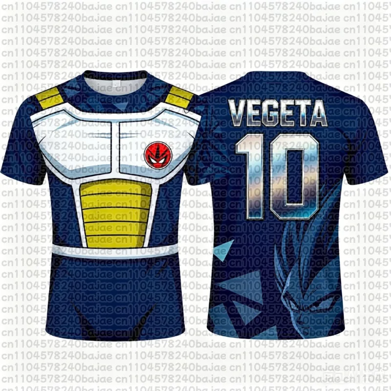 2026 Summer Dragon Ball Z Vegeta Football Jersey T-Shirt Kids Football Special Jersey Kit Adult Men/Women Anime Short Sleeve Y2k